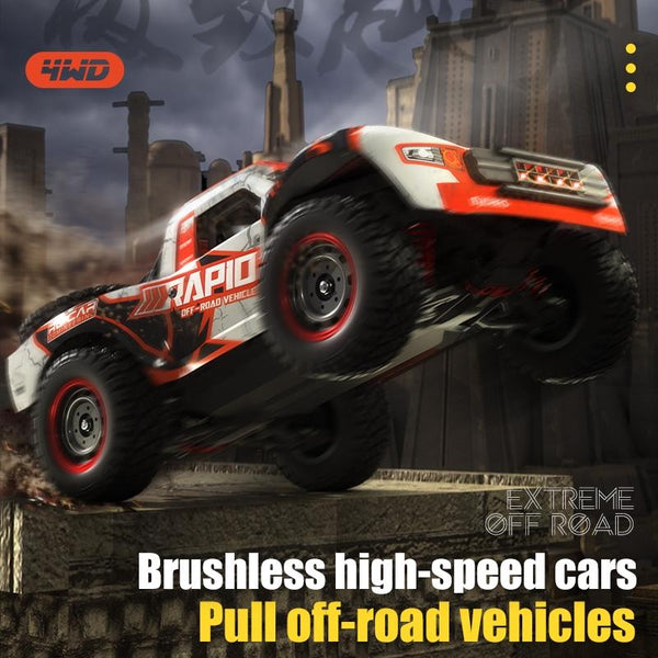 High Speed Brushless 4Wd Pickup Rc Car Orange Rc Model Vehicles