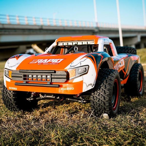 High Speed Brushless 4Wd Pickup Rc Car Orange Rc Model Vehicles