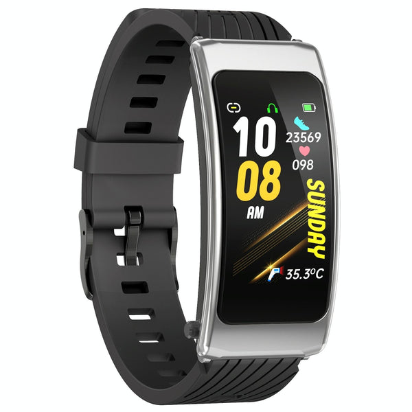 1.14" Silicone Band Waterproof Smart Watch Detachable Earphone Bluetooth Call Black Smart Watches
