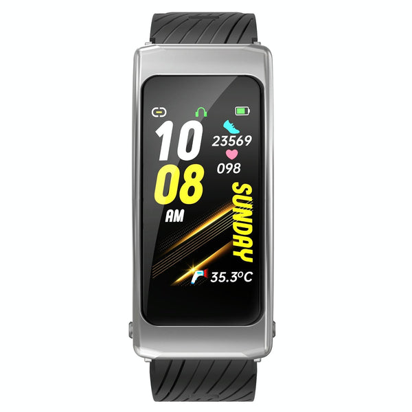 1.14" Silicone Band Waterproof Smart Watch Detachable Earphone Bluetooth Call Black Smart Watches