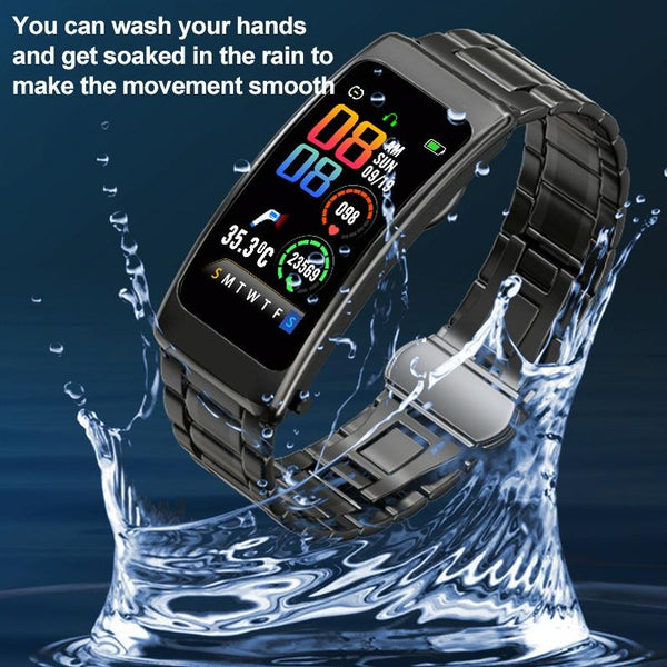 1.14" Silicone Band Waterproof Smart Watch Detachable Earphone Bluetooth Call Black Smart Watches