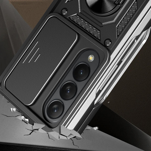 For Samsung Galaxy Z Fold4 5G Tpu Pc Case With Sliding Camera Cover Silver Cases Covers & Skins