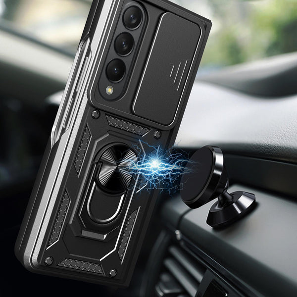 For Samsung Galaxy Z Fold4 5G Tpu Pc Case With Sliding Camera Cover Silver Cases Covers & Skins