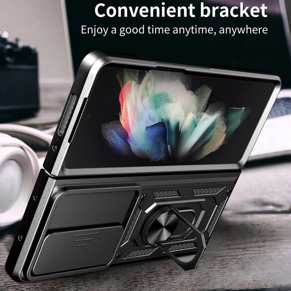 For Samsung Galaxy Z Fold4 5G Tpu Pc Case With Sliding Camera Cover Silver Cases Covers & Skins