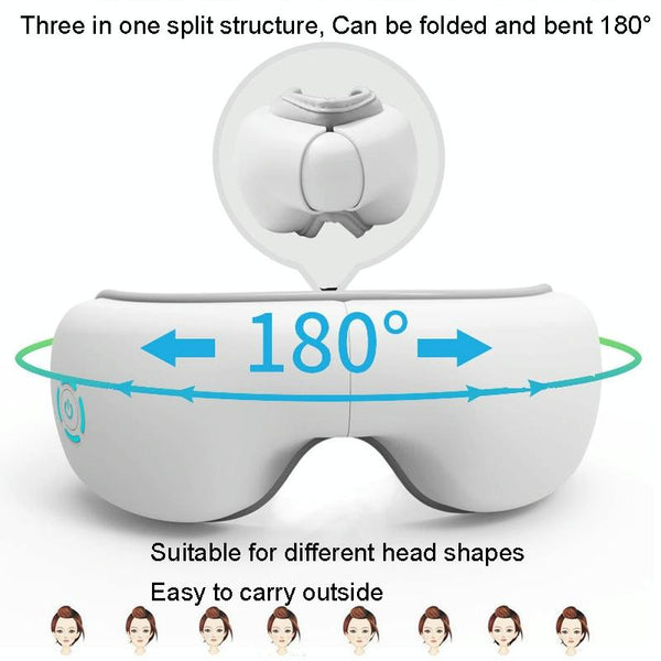 Intelligent Wireless Eye Massager With Vibration & Hot Compress White Massagers