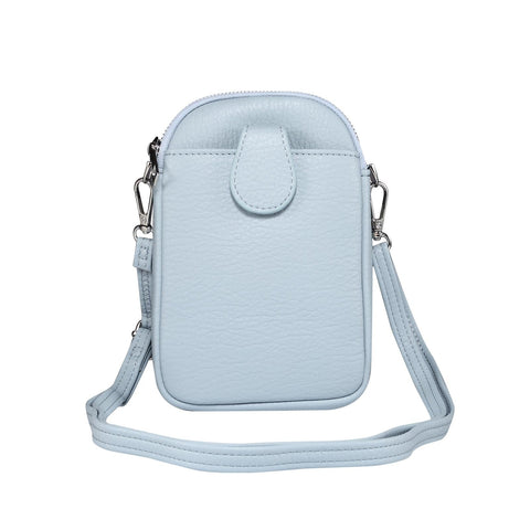 Litchi Texture Phone Crossbody Bag Leather Case For 5.5 Inch 7.2 Phones Blue Bags