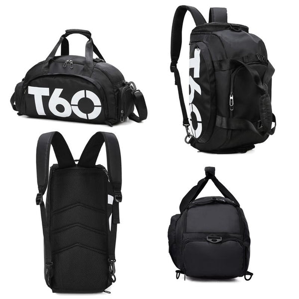 Waterproof Fitness Backpack For Swimming And Travel Black Bottom White Word Women Backpacks