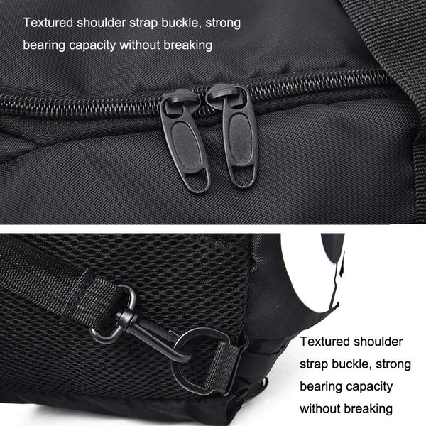 Waterproof Fitness Backpack For Swimming And Travel Black Bottom White Word Women Backpacks