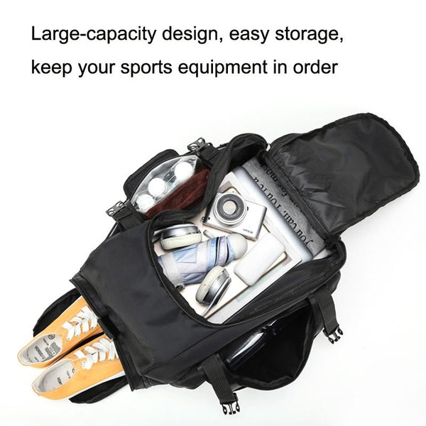 Waterproof Fitness Backpack For Swimming And Travel Black Bottom White Word Women Backpacks