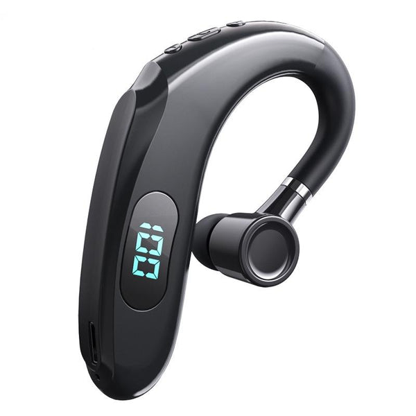 Q20 Bluetooth 5.2 Business Digital Display Sports Earhook Stereo Earphone Black Earbuds