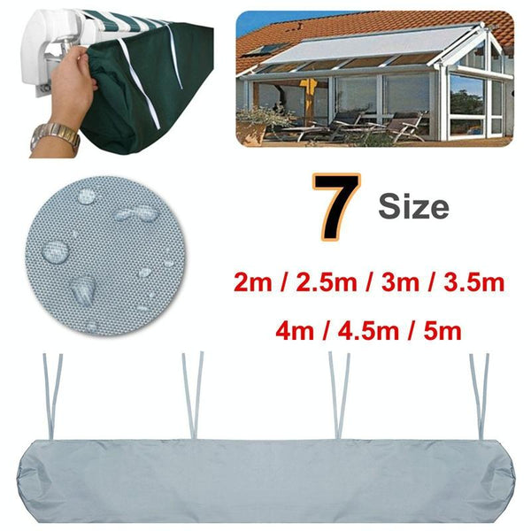 2M Waterproof Retractable Canopy Awning Cover For Outdoor Patio Dustproof Protection Black Cases Covers & Skins