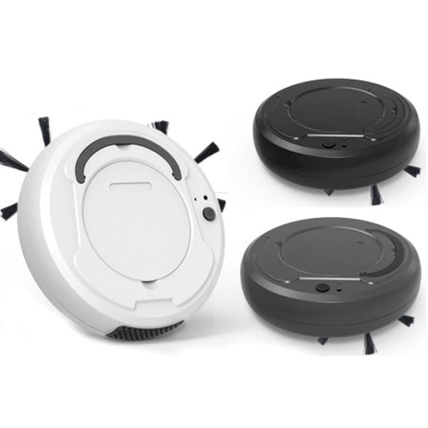 Smart 3 In 1 Robot Vacuum With Wet / Dry Mopping Rechargeable & Auto Cleaning Black White Vacuum Cleaners