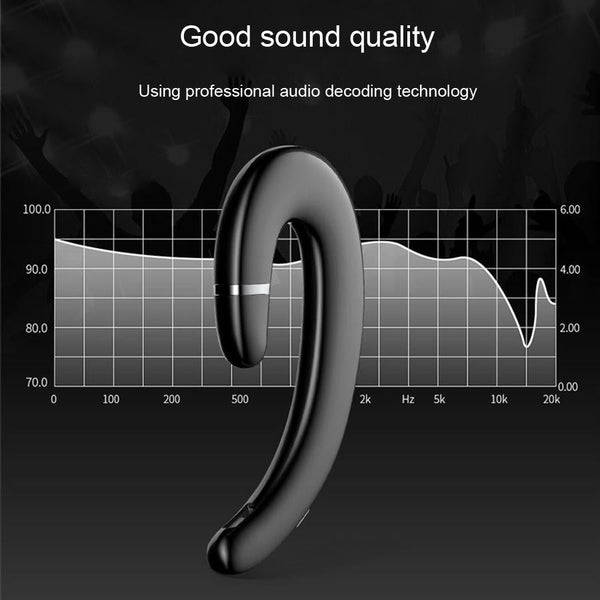 Waterproof Wireless Earphone With Mic For Android / Iphone Black Earbuds