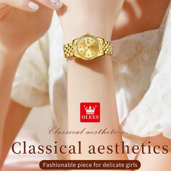 Women Luminous Diamond Quartz Watch Waterproof Gold Watches