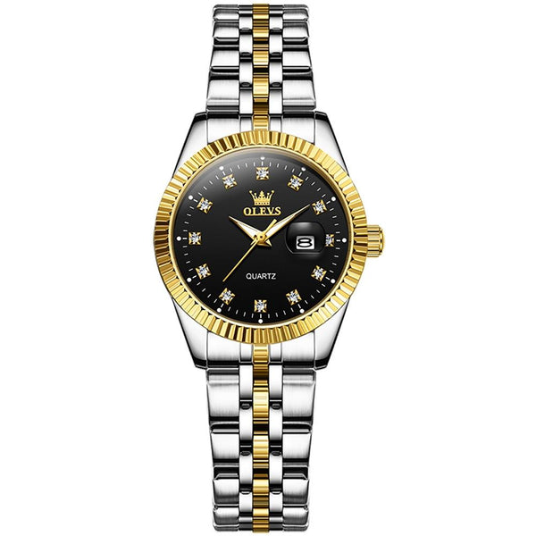 Women Luminous Diamond Quartz Watch Waterproof Gold Watches