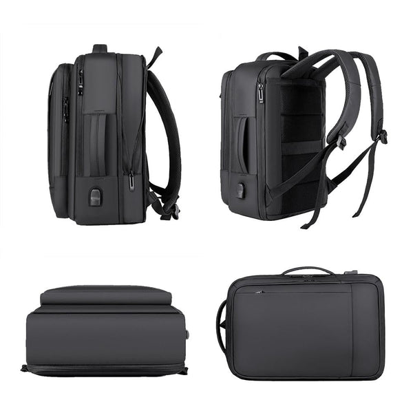 Waterproof Expandable Laptop Backpack With Usb Port Black Laptop Cases & Bags