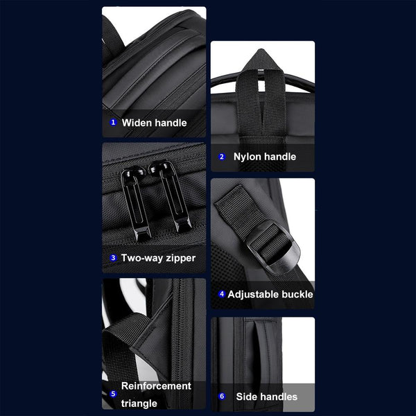 Waterproof Expandable Laptop Backpack With Usb Port Black Laptop Cases & Bags