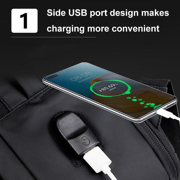 Waterproof Expandable Laptop Backpack With Usb Port Black Laptop Cases & Bags