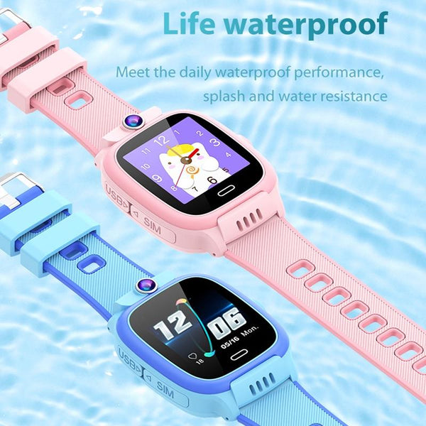 1.44 Inch 4G Video Call Waterproof Smart Children Phone Watch With Sos Function Black Smart Watches