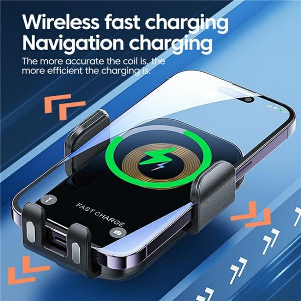 Touch Sensing Car Vent Wireless Charger Holder X12 Black Chargers & Cradles