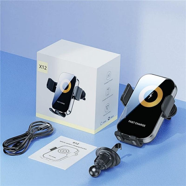 Touch Sensing Car Vent Wireless Charger Holder X12 Black Chargers & Cradles