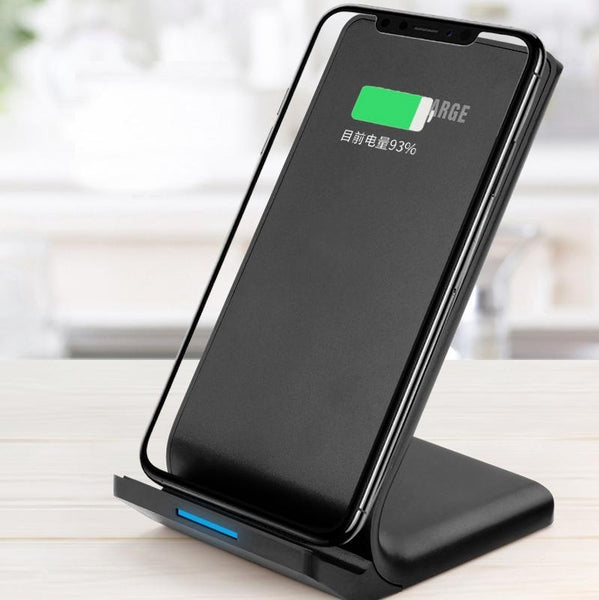 10W Vertical Wireless Charger For Smartphones Black Chargers & Cradles
