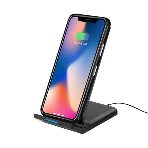 10W Vertical Wireless Charger For Smartphones Black Chargers & Cradles