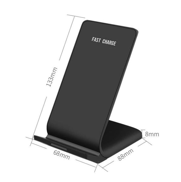 10W Vertical Wireless Charger For Smartphones Black Chargers & Cradles
