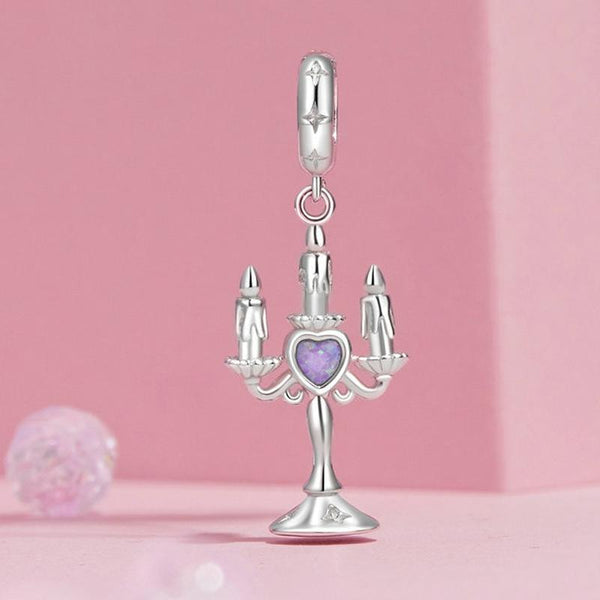 925 Sterling Silver Retro Pattern Candlestick Pendant In Necklaces & Pendants