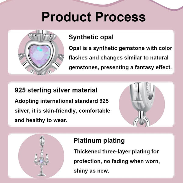 925 Sterling Silver Retro Pattern Candlestick Pendant In Necklaces & Pendants