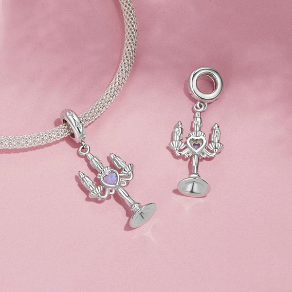 925 Sterling Silver Retro Pattern Candlestick Pendant In Necklaces & Pendants