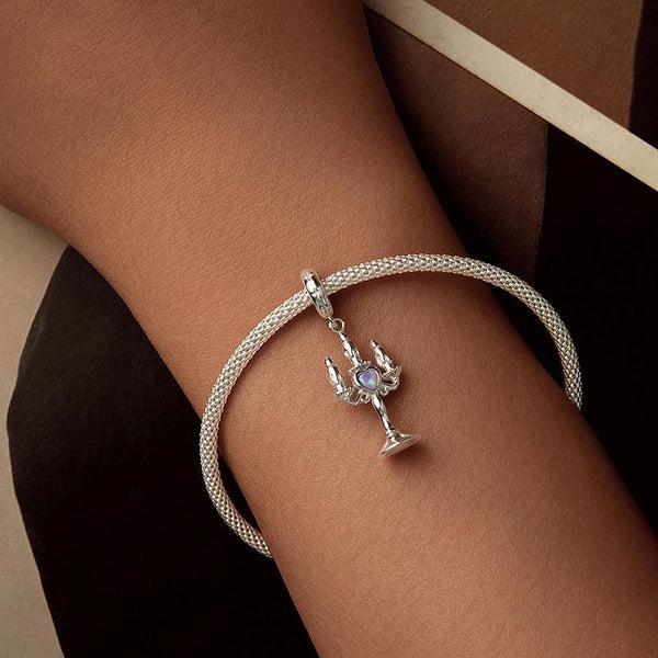 925 Sterling Silver Retro Pattern Candlestick Pendant In Necklaces & Pendants