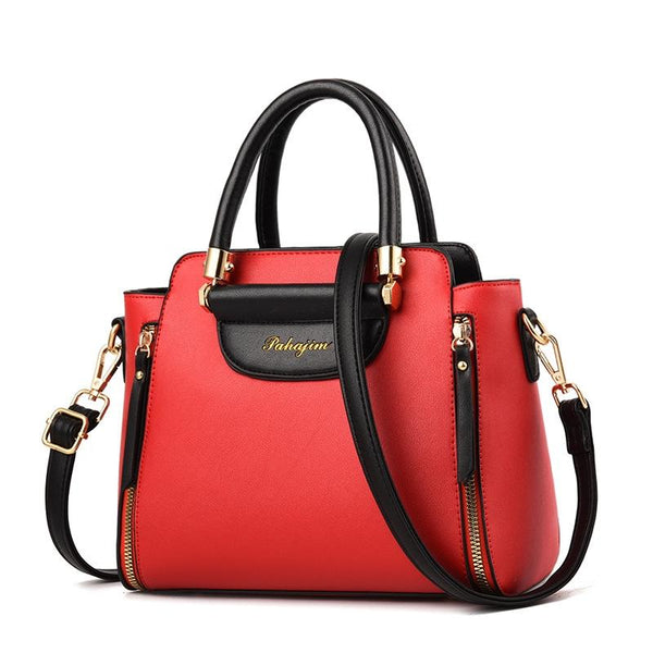 Contrast Material Ladies Handbag Red Women's Bags & Handbags