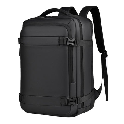 Expandable Double Shoulder Backpack For Business Or Casual Use Black Backpacks