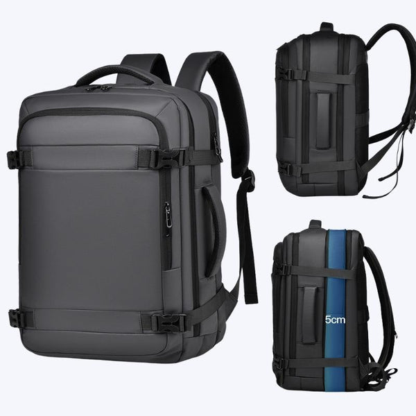 Expandable Double Shoulder Backpack For Business Or Casual Use Black Backpacks