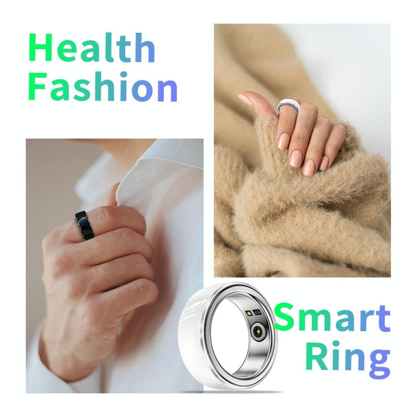 Smart Ring With Heart Rate Blood Oxygen Sleep & Sports Modes R8 Size 18 Black Activity Trackers