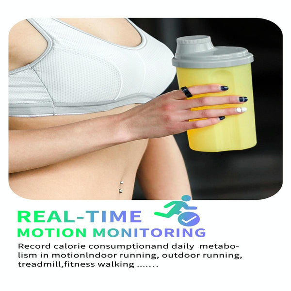 Smart Ring With Heart Rate Blood Oxygen Sleep & Sports Modes R8 Size 18 Black Activity Trackers