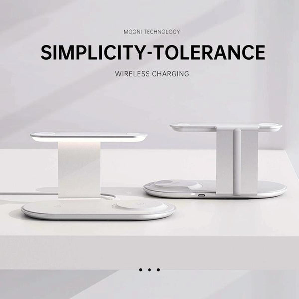 3 In 1 Wireless Charger With Night Light 15W Black Chargers & Cradles