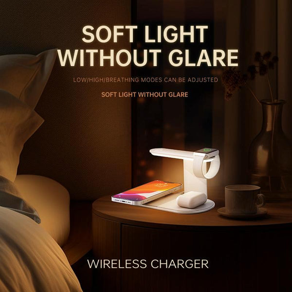3 In 1 Wireless Charger With Night Light 15W Black Chargers & Cradles