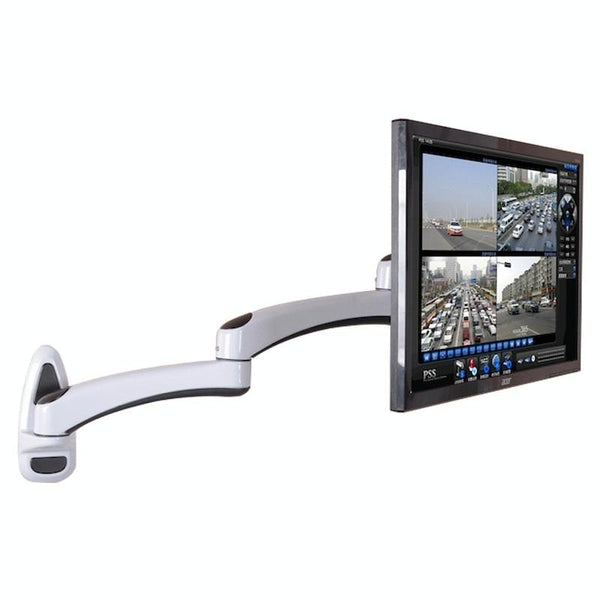 White Dual Section Telescopic Monitor Stand Wall Mounted Monitor Mounts & Stands