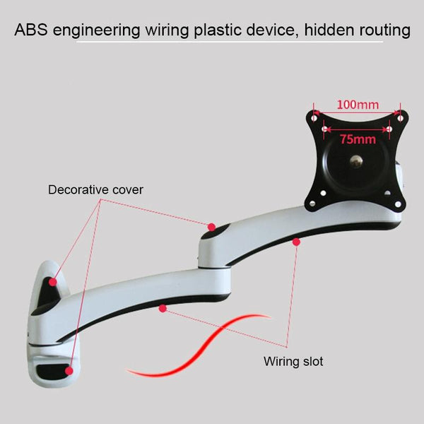 White Dual Section Telescopic Monitor Stand Wall Mounted Monitor Mounts & Stands