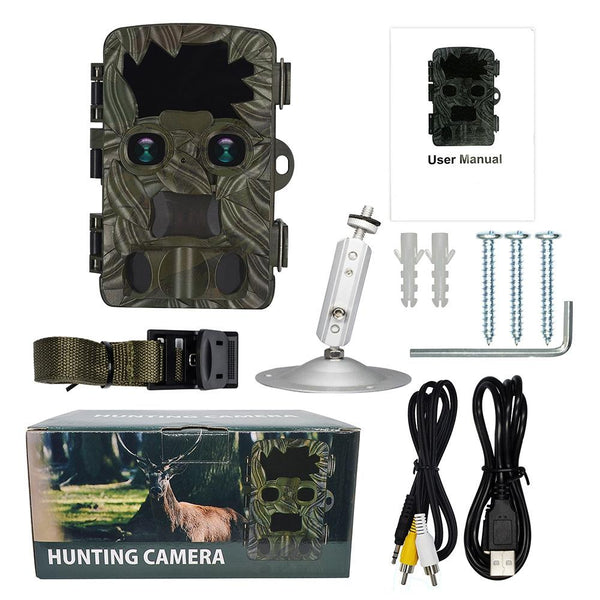 Outdoor Camouflage Dual Lens Infrared Camera With 4K Resolution And Night Vision Security Cameras