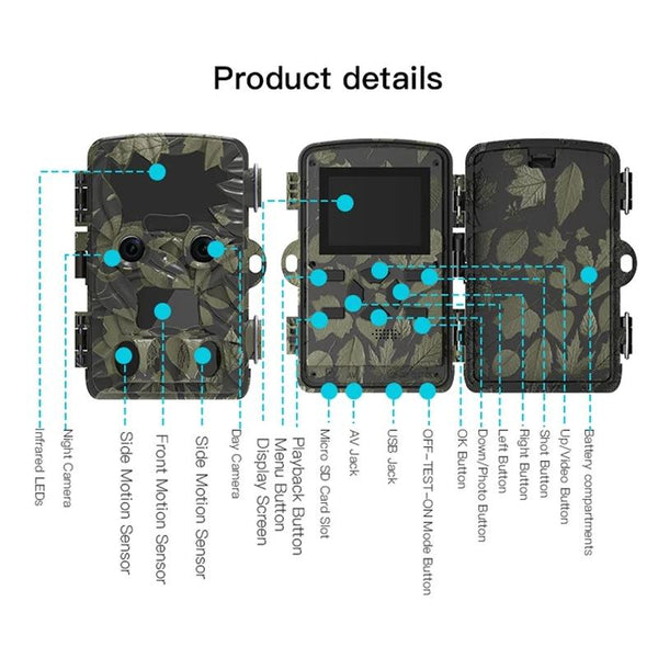 Outdoor Camouflage Dual Lens Infrared Camera With 4K Resolution And Night Vision Security Cameras
