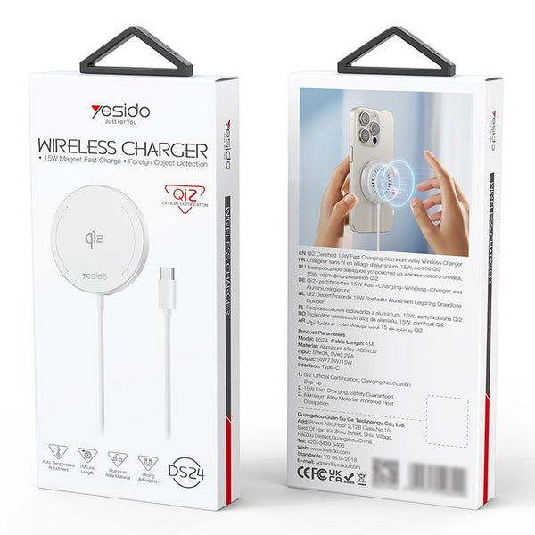 15W Mag Netic Fast Wireless Charger White Chargers & Cradles