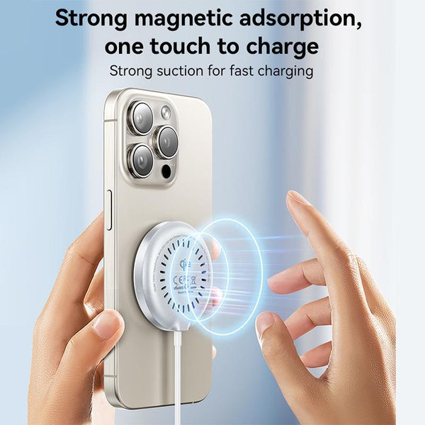 15W Mag Netic Fast Wireless Charger White Chargers & Cradles