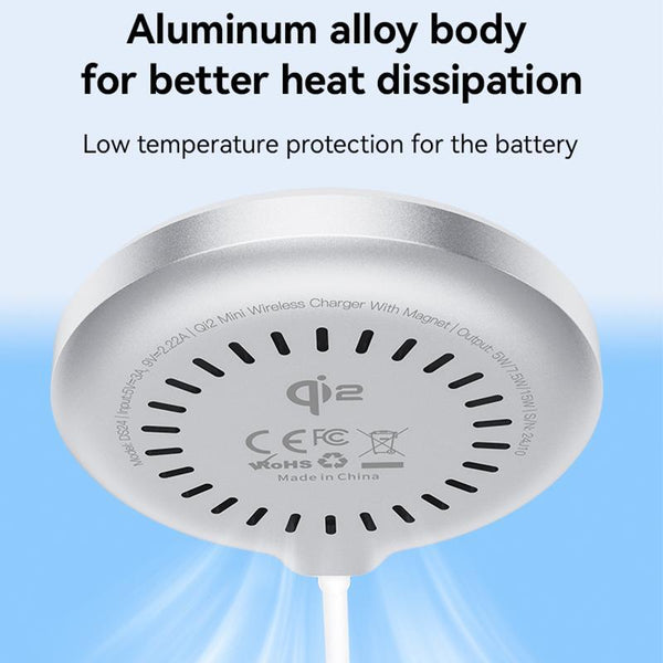 15W Mag Netic Fast Wireless Charger White Chargers & Cradles