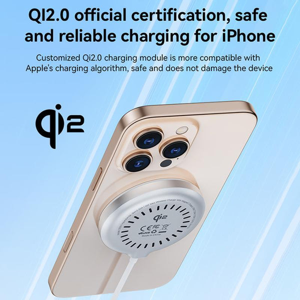 15W Mag Netic Fast Wireless Charger White Chargers & Cradles