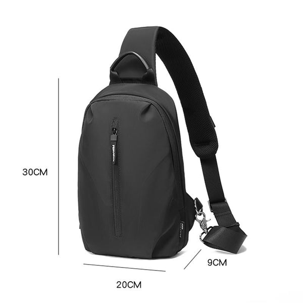 Oxford Chest Bag For Men With Glasses Hang Belt Black Bags