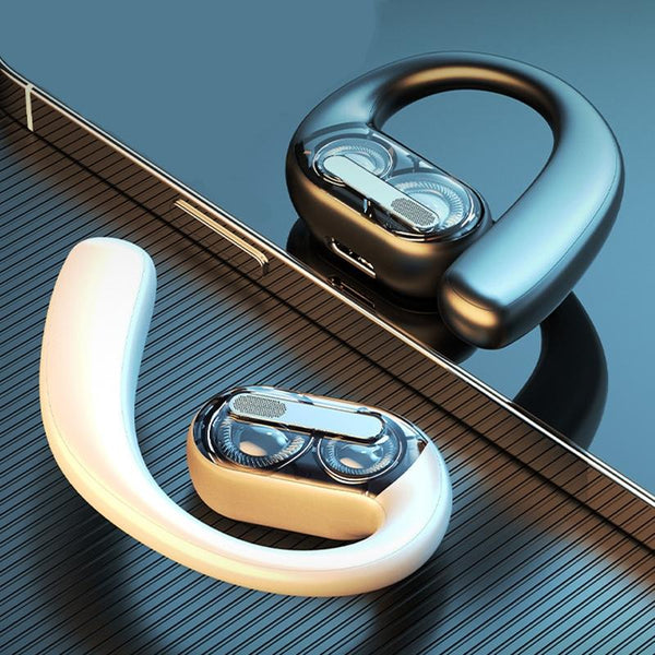 Wireless Dual Speaker On Ear Bluetooth Earphone Single Black Earbuds