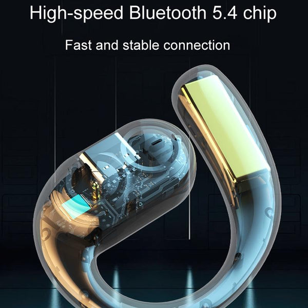 Wireless Dual Speaker On Ear Bluetooth Earphone Single Black Earbuds